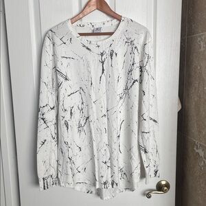 KESIHAN - Long sleeve, Black and White Marbled shirt